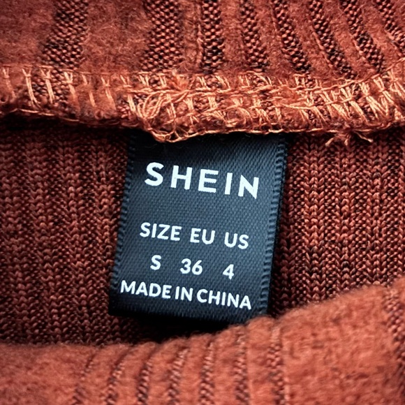 SHEIN Burnt Orange Ribbed Knit Turtleneck - Picture 7 of 7